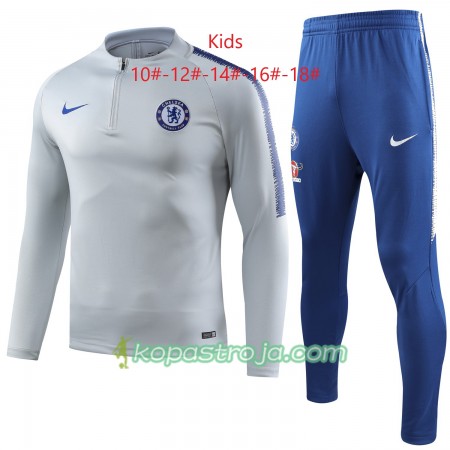 Chelsea Barn Tränings Sweatshirtställ Grå Vit 2018/19